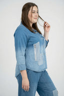 'Sky' Blouse – Premium-Denim, Patch & Rek