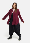 Μακριά μπλούζα χαλαρή από μείγμα κάνναβης-βαμβακιού 'Elure'