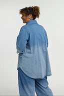 Bluzka 'Sky' – Premiumowy Dżins, Łaty i Rozciągliwość