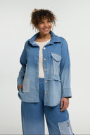 Bluzka 'Sky' – Premiumowy Dżins, Łaty i Rozciągliwość