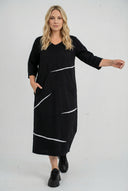 'Saria' abito midi – pulito, comodo & naturale