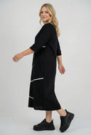 'Saria' abito midi – pulito, comodo & naturale